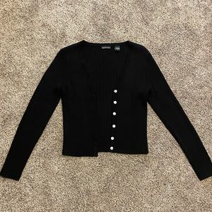 moda international black cardigan, woman’s medium